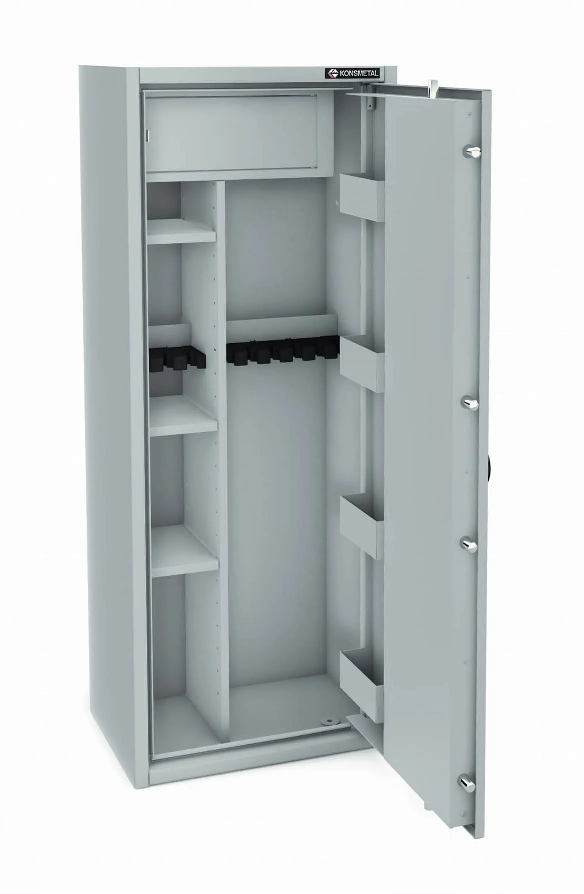 Szafa na broń długą MLB 150D/6+4 Szafa na 6 jednostek broni długiej + 4 krótkiej Klasa bezpieczeństwa S1 Szafa na broń długą MLB 150D/6+4