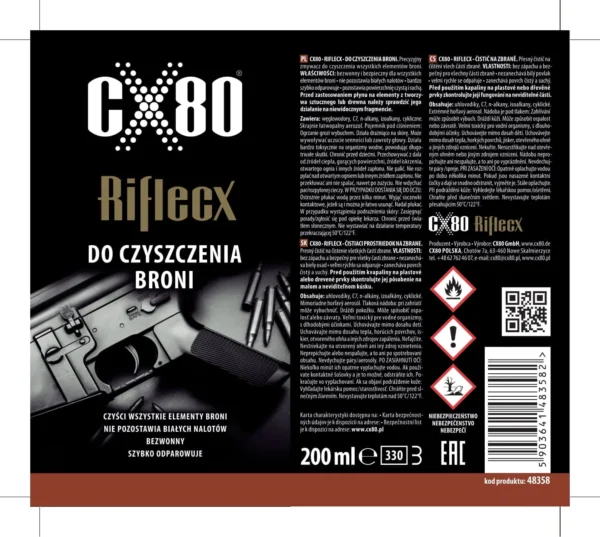 RIFLECX Zmywacz do czyszczenia i odtłuszczania broni 200ml - obrazek 2